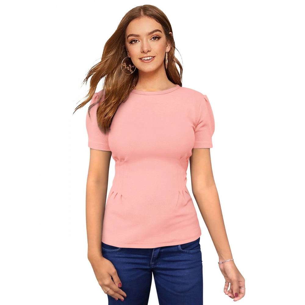 Women's Western Wear Hosiery T-Shirts (Peach)