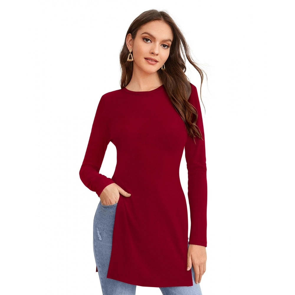 Women's Western Wear Hosiery T-Shirts (Maroon)