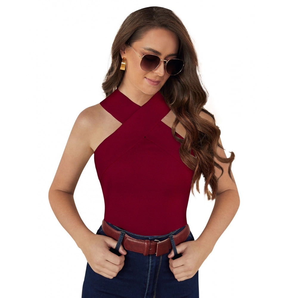Women's Western Wear Hosiery T-Shirts (Maroon)