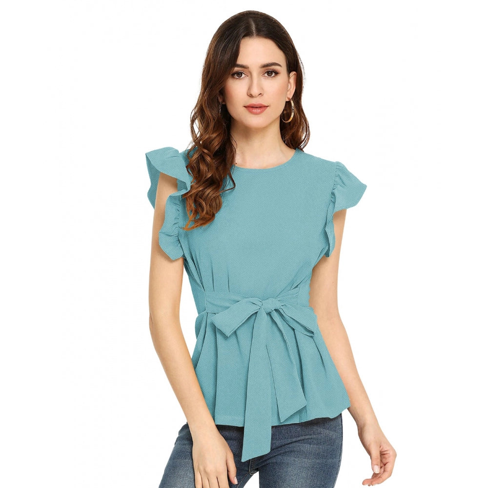 Women's Western Wear Hosiery T-Shirts (Light Blue)