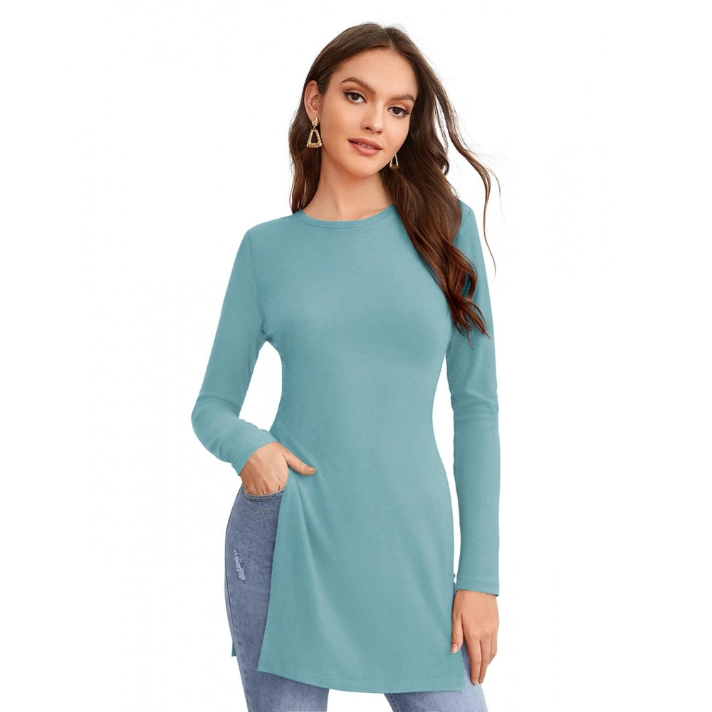 Women's Western Wear Hosiery T-Shirts (Light Blue)