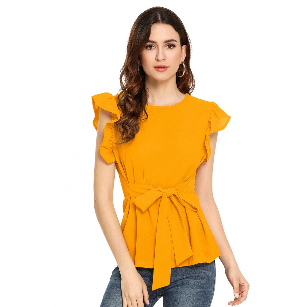 Women's Western Wear Hosiery T-Shirts (Yellow)
