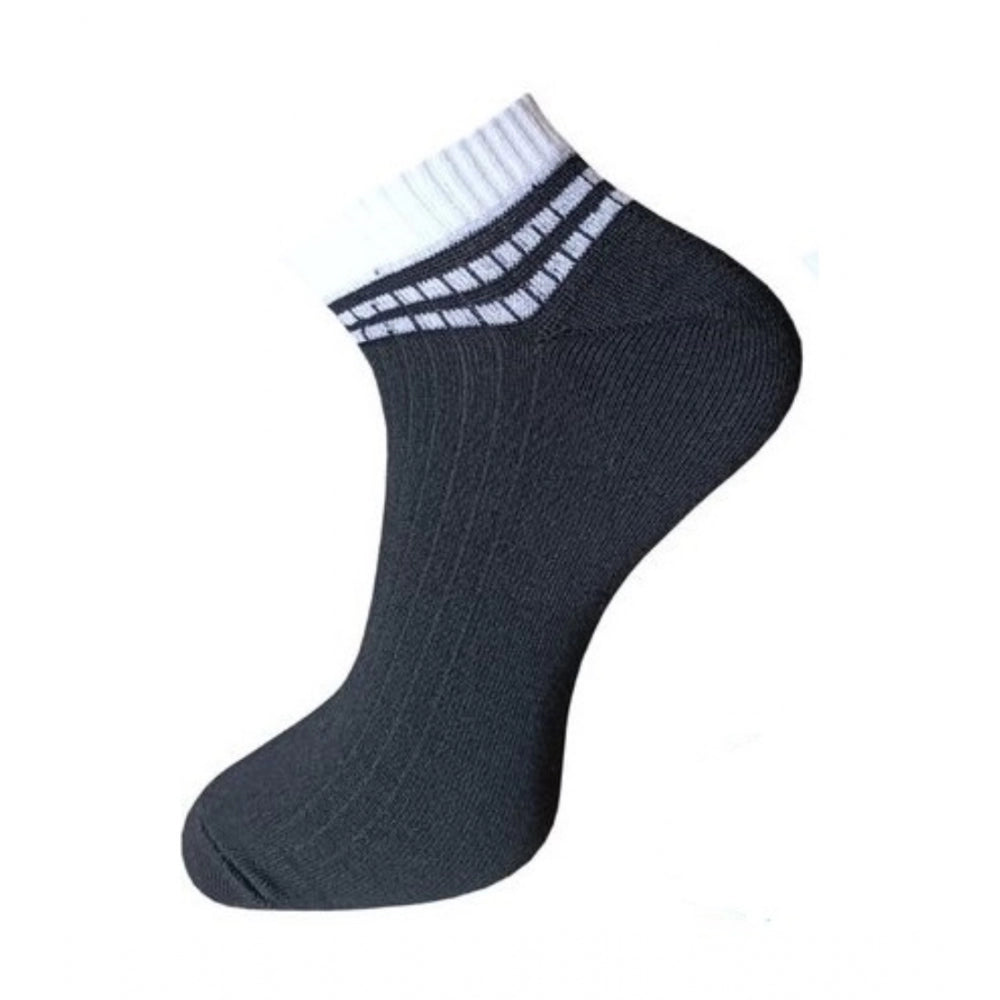 3_Pair Set Unisex Casual Cotton Striped Ankle Length Socks (Multicolor)