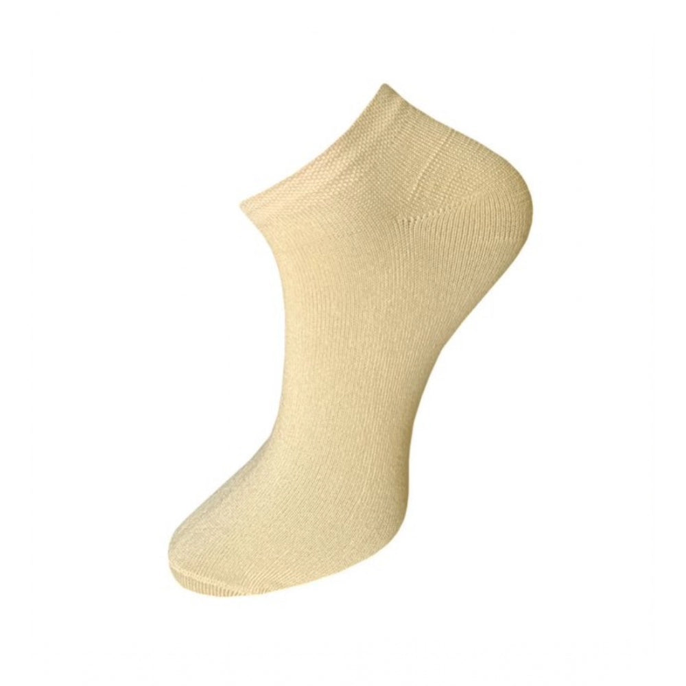 3_Pair Set Unisex Casual Cotton Solid Ankle Length Socks (Multicolor)