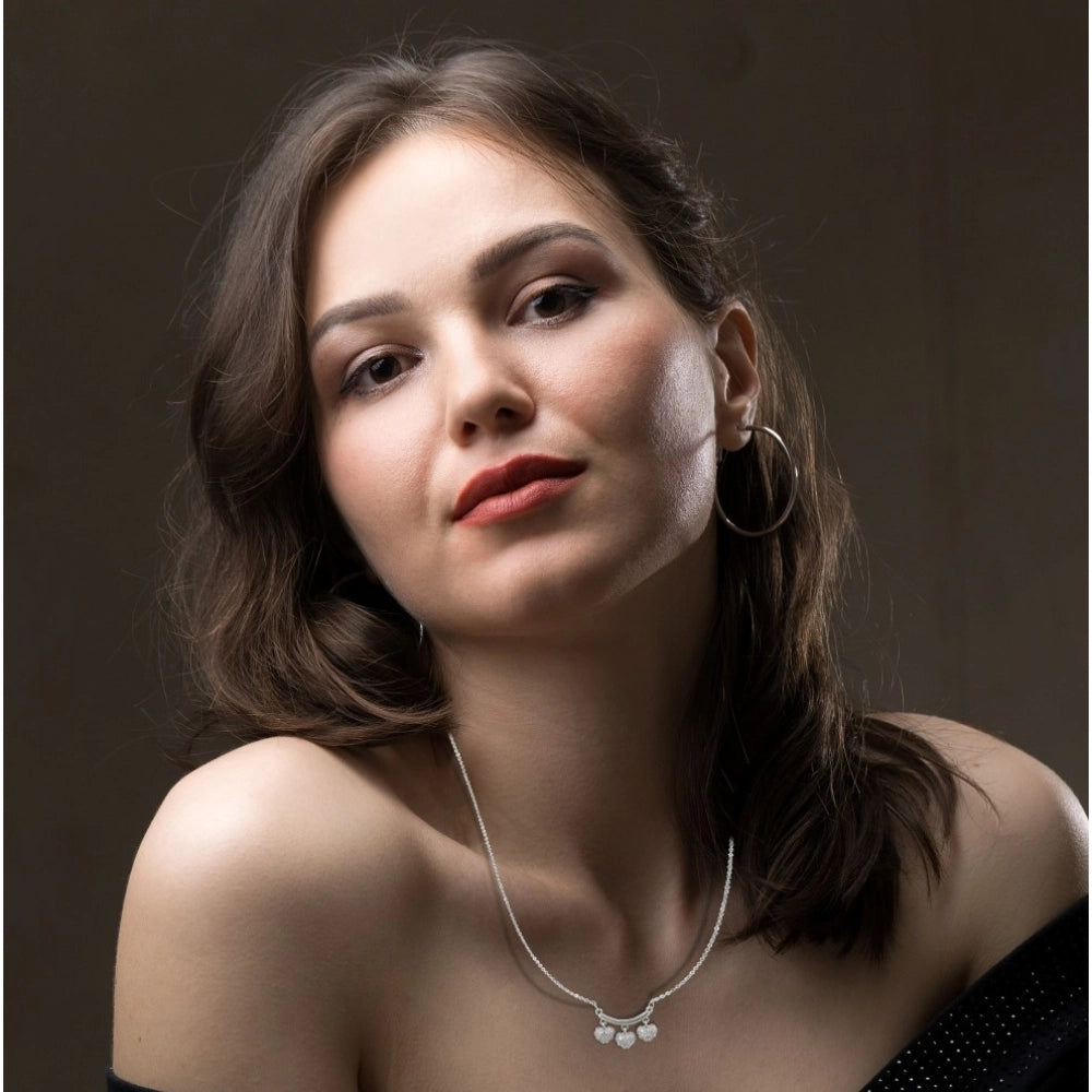 Women's Stainless Steel Imported Stanless Steel Heart Pendent Chain (Silver Plated)