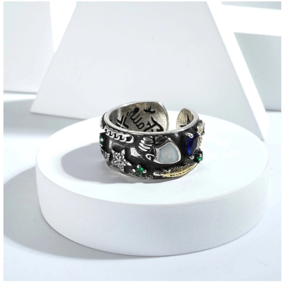 Stainless Steel Imported High-Quality Office Wear Freesize Ring (Silver Plated)