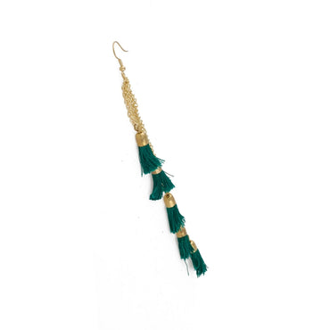 Women's Golden plated Hook Dangler Hanging Earrings-Green