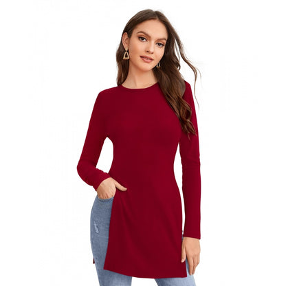 Women's Western Wear Hosiery T-Shirts (Maroon)