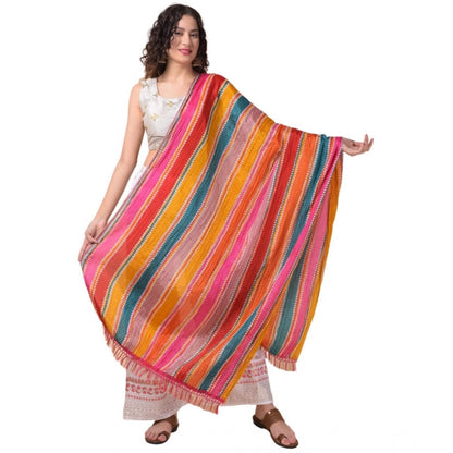 Women's Chanderi Printed Shawl (Multicolor, Length: 2.25 to 2.50 Mtr)