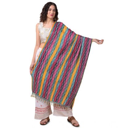 Women's Chanderi Printed Shawl (Multicolor, Length: 2.25 to 2.50 Mtr)