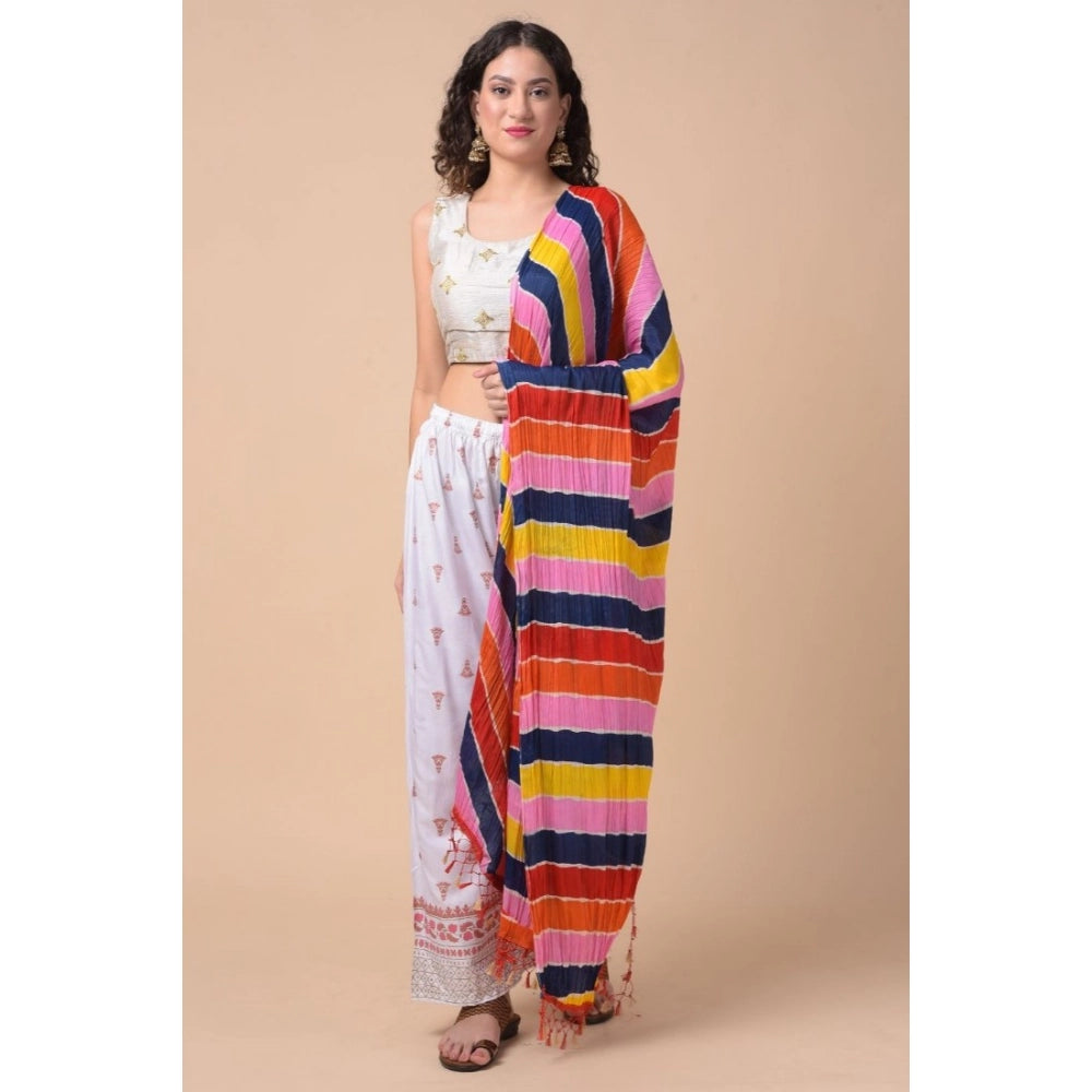 Women's Chanderi Printed Shawl (Multicolor, Length: 2.25 to 2.50 Mtr)