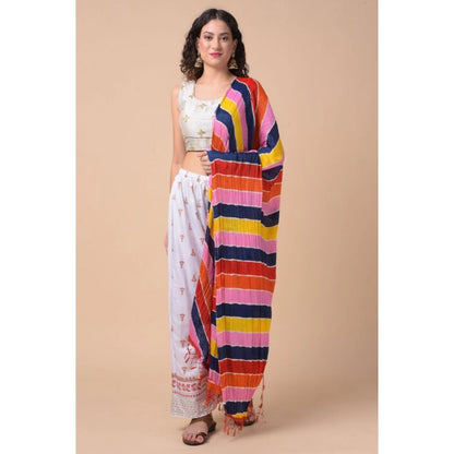 Women's Chanderi Printed Shawl (Multicolor, Length: 2.25 to 2.50 Mtr)