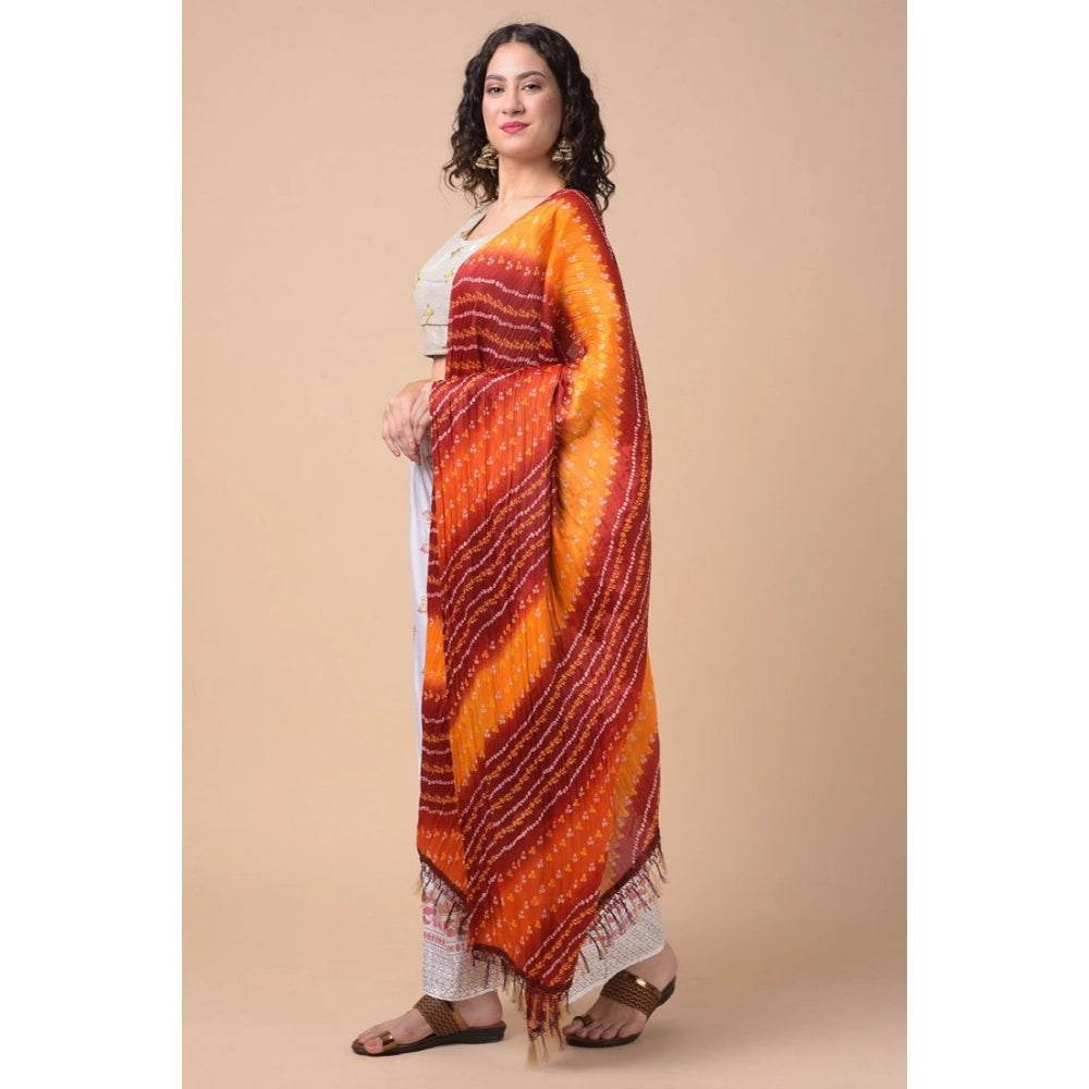 Women's Chanderi Printed Shawl (Multicolor, Length: 2.25 to 2.50 Mtr)
