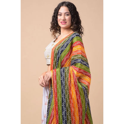 Women's Chanderi Printed Shawl (Multicolor, Length: 2.25 to 2.50 Mtr)