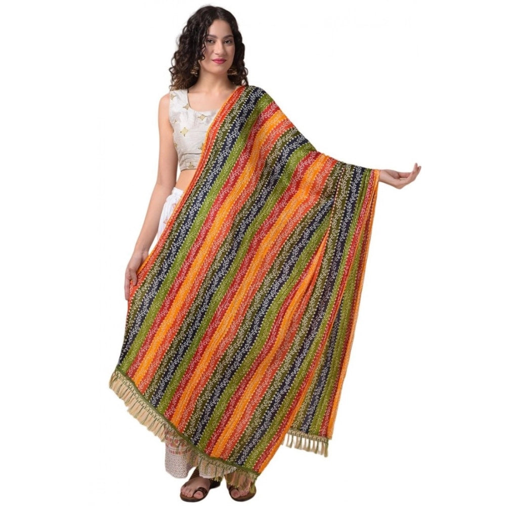 Women's Chanderi Printed Shawl (Multicolor, Length: 2.25 to 2.50 Mtr)