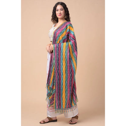 Women's Chanderi Printed Shawl (Multicolor, Length: 2.25 to 2.50 Mtr)