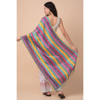 Women's Chanderi Printed Shawl (Multicolor, Length: 2.25 to 2.50 Mtr)