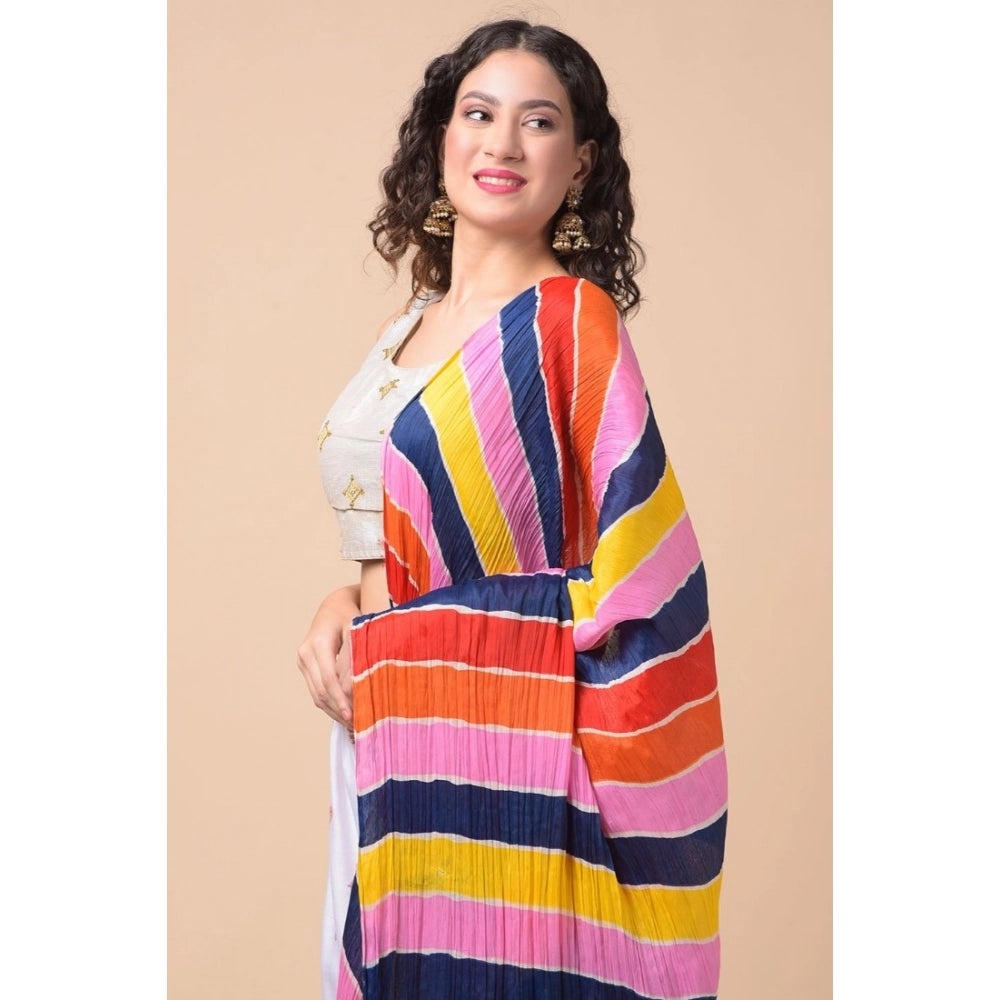 Women's Chanderi Printed Shawl (Multicolor, Length: 2.25 to 2.50 Mtr)