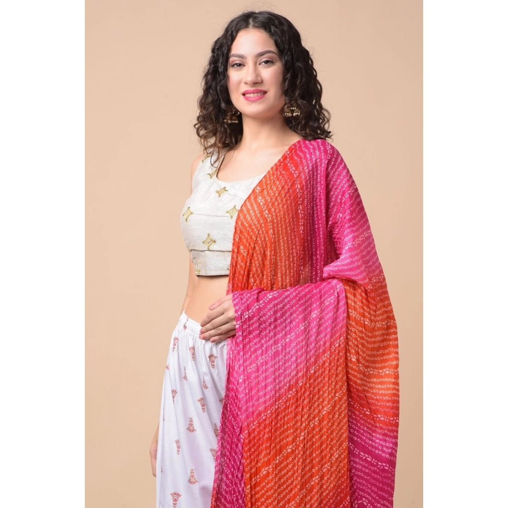 Women's Chanderi Printed Shawl (Multicolor, Length: 2.25 to 2.50 Mtr)