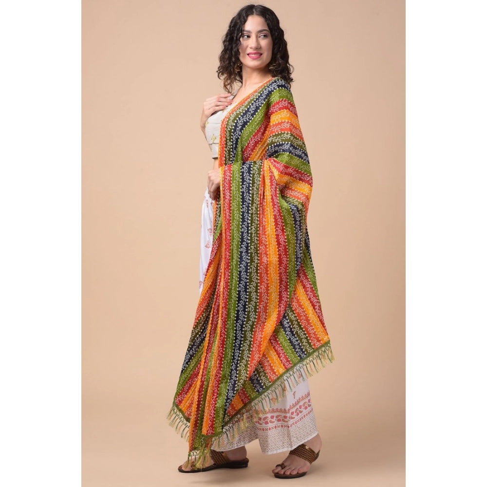 Women's Chanderi Printed Shawl (Multicolor, Length: 2.25 to 2.50 Mtr)