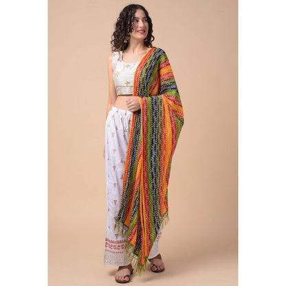 Women's Chanderi Printed Shawl (Multicolor, Length: 2.25 to 2.50 Mtr)