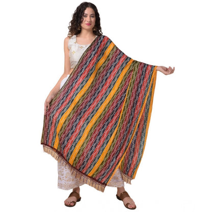 Women's Chanderi Printed Shawl (Multicolor, Length: 2.25 to 2.50 Mtr)
