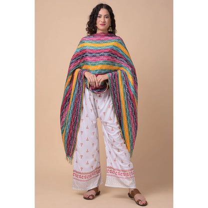 Women's Chanderi Printed Shawl (Multicolor, Length: 2.25 to 2.50 Mtr)