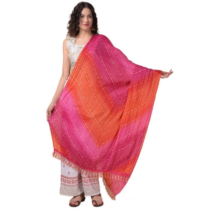 Women's Chanderi Printed Shawl (Multicolor, Length: 2.25 to 2.50 Mtr)