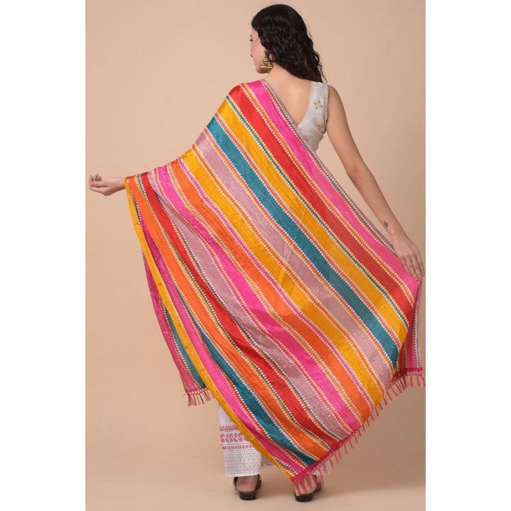 Women's Chanderi Printed Shawl (Multicolor, Length: 2.25 to 2.50 Mtr)