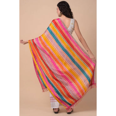 Women's Chanderi Printed Shawl (Multicolor, Length: 2.25 to 2.50 Mtr)