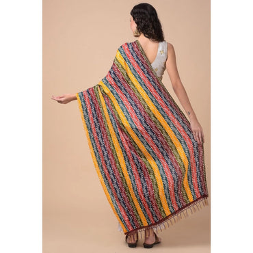 Women's Chanderi Printed Shawl (Multicolor, Length: 2.25 to 2.50 Mtr)