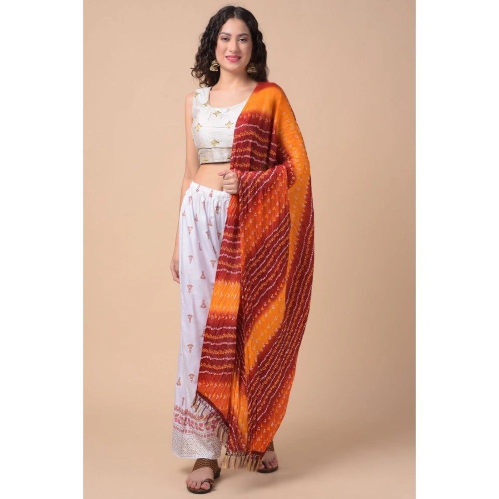 Women's Chanderi Printed Shawl (Multicolor, Length: 2.25 to 2.50 Mtr)