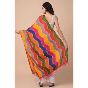 Women's Chanderi Printed Shawl (Multicolor, Length: 2.25 to 2.50 Mtr)