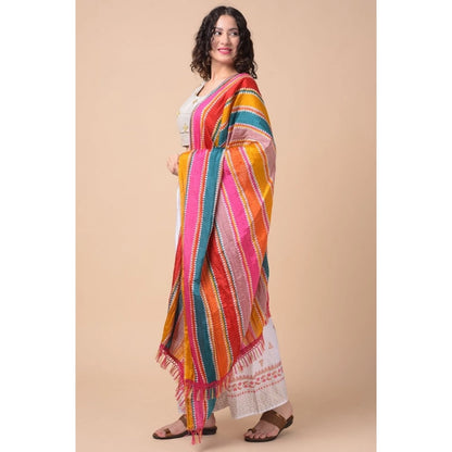 Women's Chanderi Printed Shawl (Multicolor, Length: 2.25 to 2.50 Mtr)