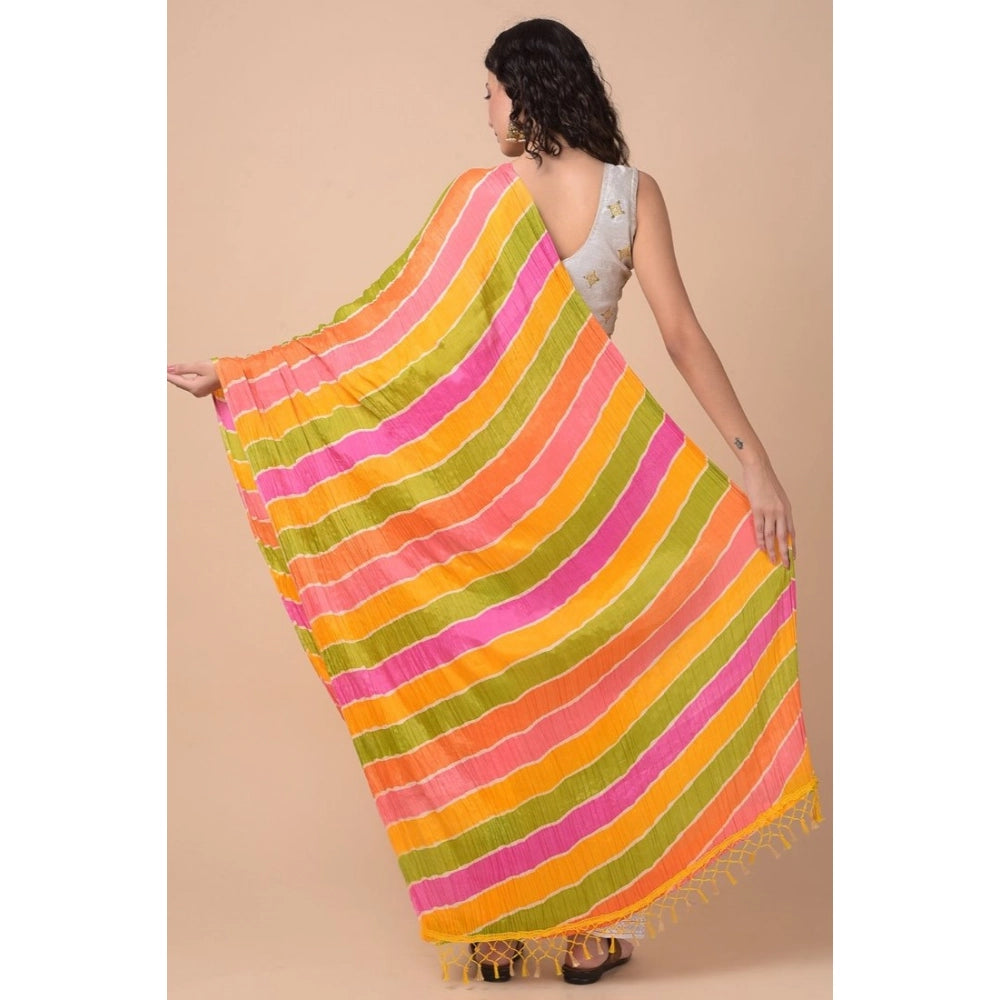 Women's Chanderi Printed Shawl (Multicolor, Length: 2.25 to 2.50 Mtr)