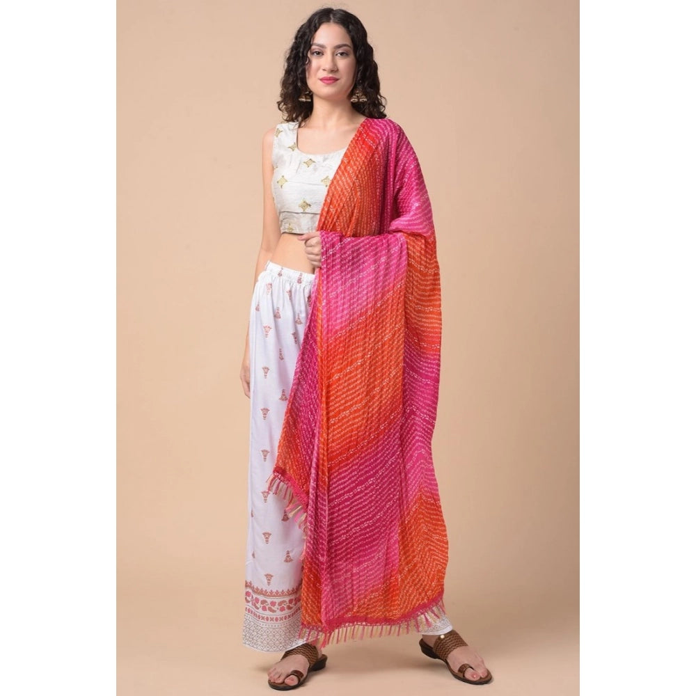 Women's Chanderi Printed Shawl (Multicolor, Length: 2.25 to 2.50 Mtr)