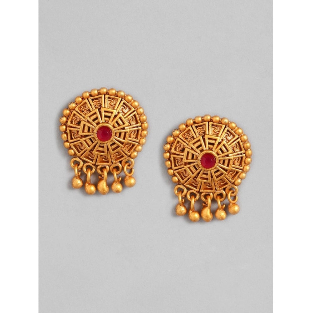 Women's Rose Gold Plated Alloy Necklace & Earings Set (Multicolor)