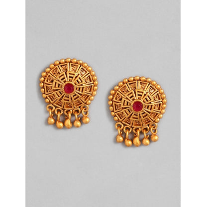 Women's Rose Gold Plated Alloy Necklace & Earings Set (Multicolor)