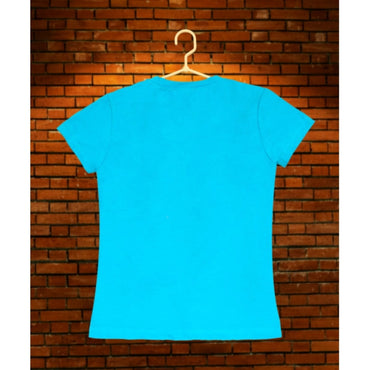Girl's Casual Short Sleeve Pom Pom Balls Cotton T-Shirt (Blue)