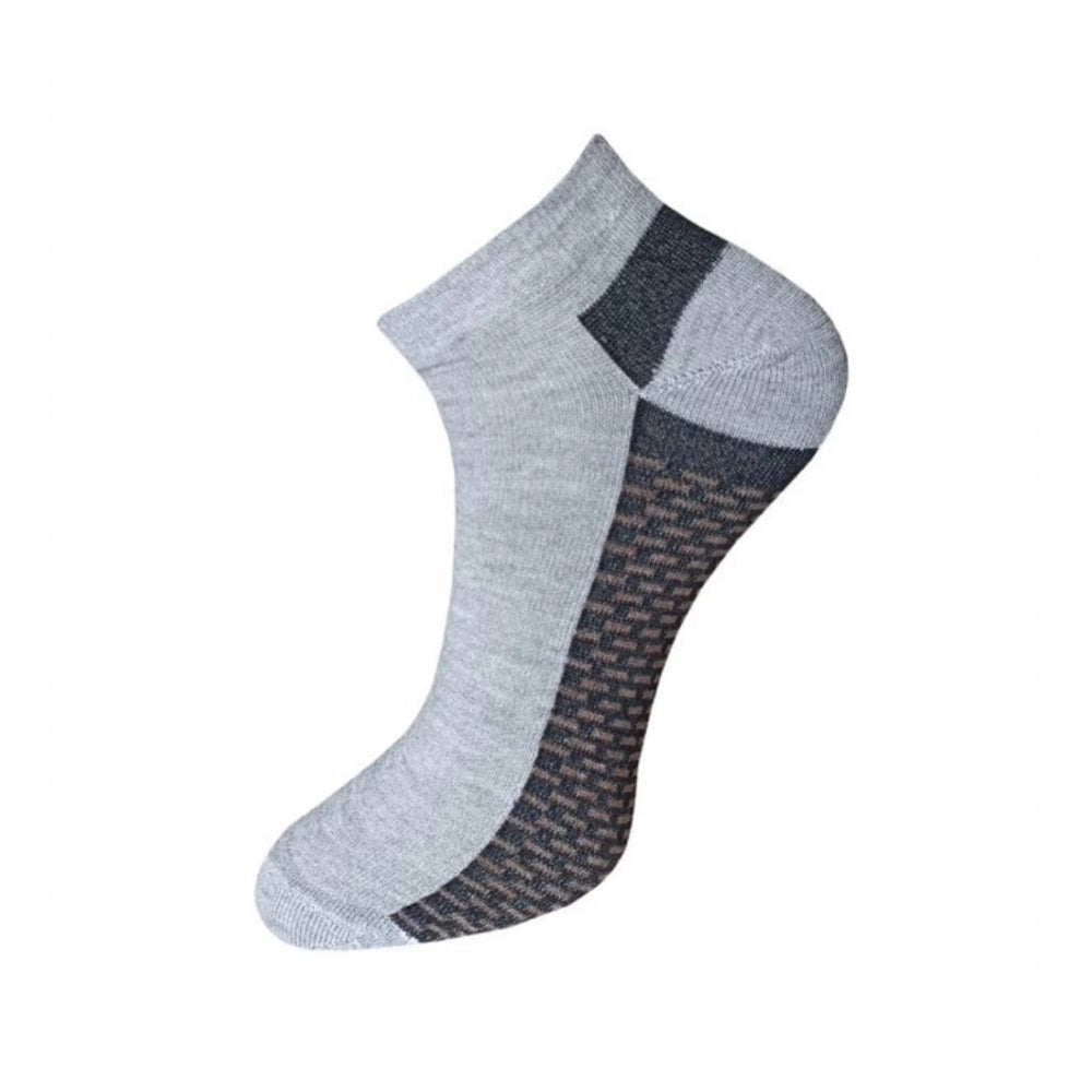 3_Pair Set Unisex Casual Cotton Solid Ankle Length Socks (Multicolor)