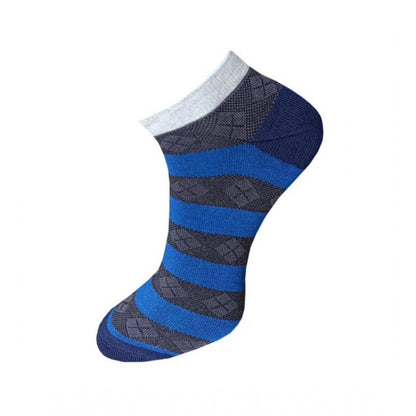3_Pair Set Unisex Casual Cotton Printed Ankle Length Socks (Multicolor)