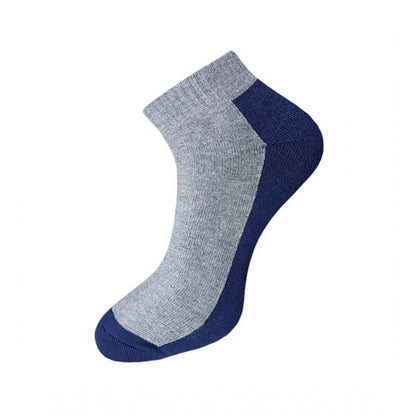 3_Pair Set Unisex Casual Cotton Solid Ankle Length Socks (Multicolor)