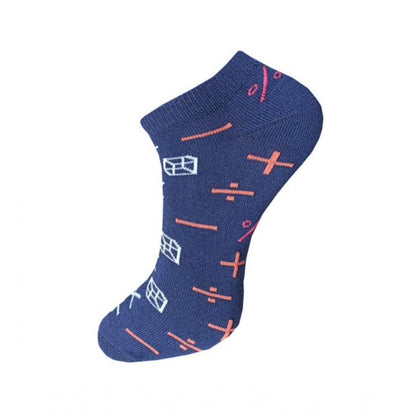 3_Pair Set Unisex Casual Cotton Printed Ankle Length Socks (Multicolor)
