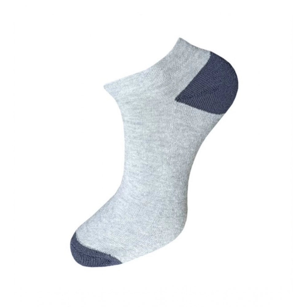 3_Pair Set Unisex Casual Cotton Solid Ankle Length Socks (Multicolor)