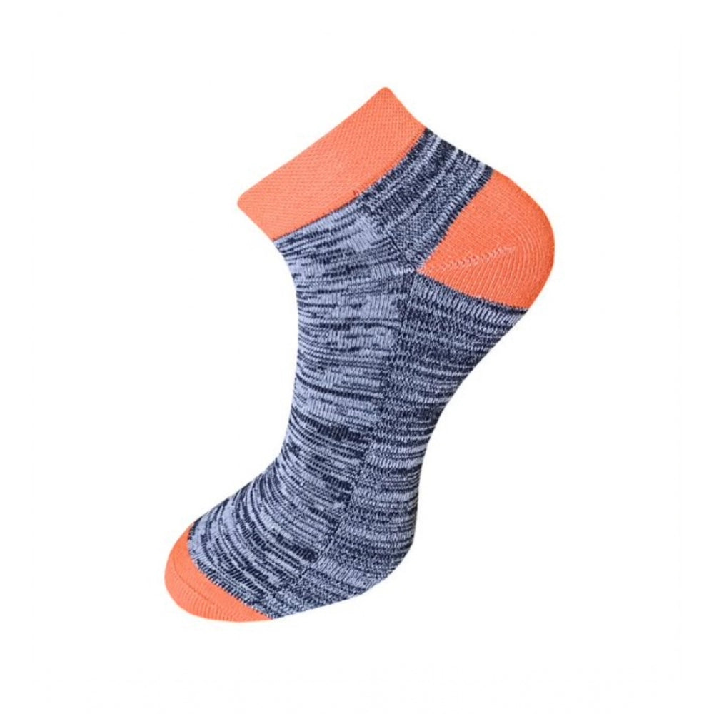 3_Pair Set Unisex Casual Cotton Ribbed Ankle Length Socks (Multicolor)