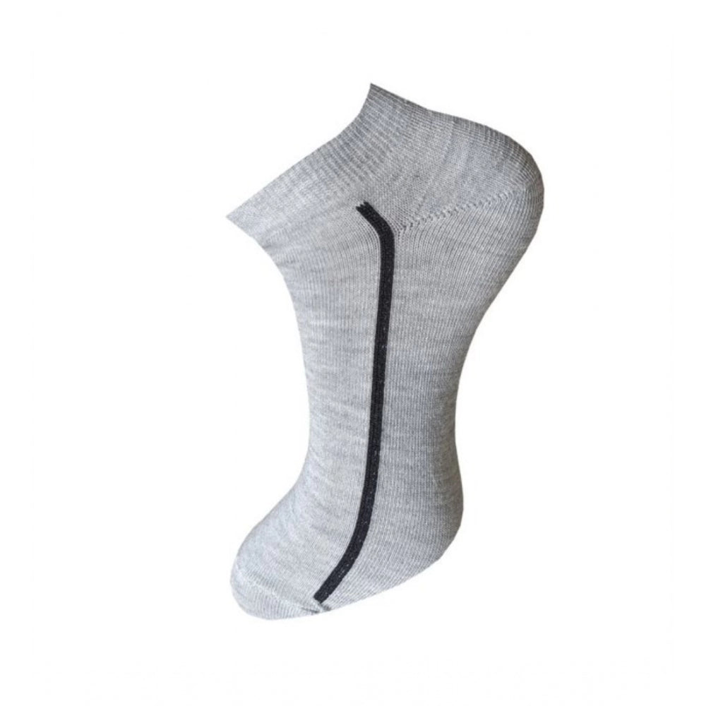 3_Pair Set Unisex Casual Cotton Solid Ankle Length Socks (Multicolor)