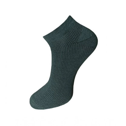 3_Pair Set Unisex Casual Cotton Solid Ankle Length Socks (Multicolor)