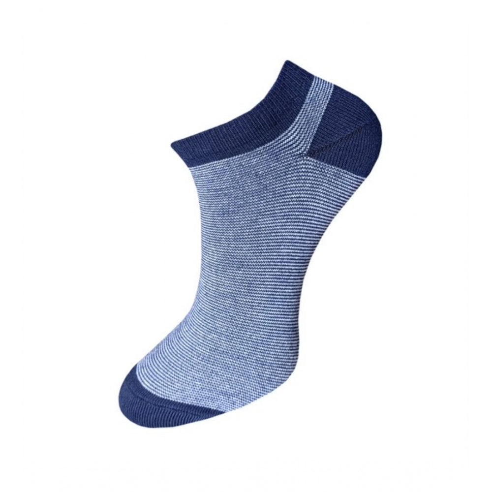 3_Pair Set Unisex Casual Cotton Striped Ankle Length Socks (Multicolor)