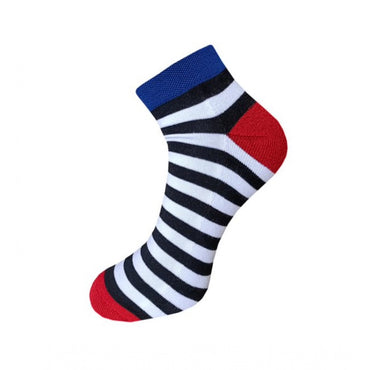 3_Pair Set Unisex Casual Cotton Striped Ankle Length Socks (Multicolor)