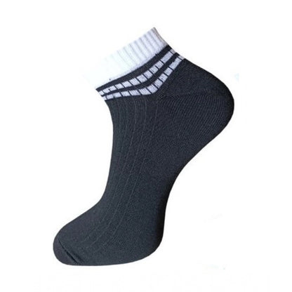 3_Pair Set Unisex Casual Cotton Striped Ankle Length Socks (Multicolor)